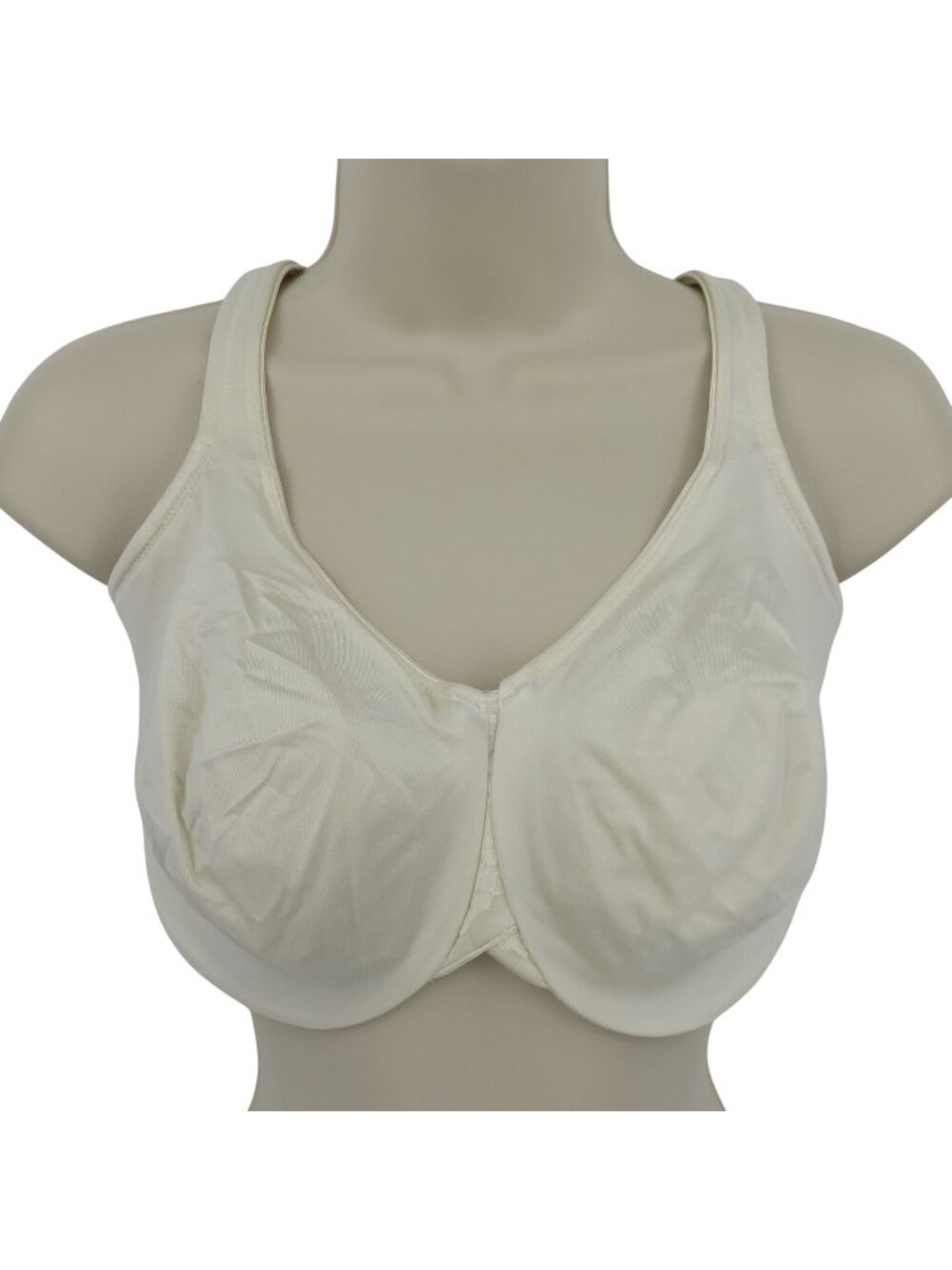 Lilyette 40DDD 0401 Bra Cream Lace Underwire Unlined Minimizer Bra Plus Size